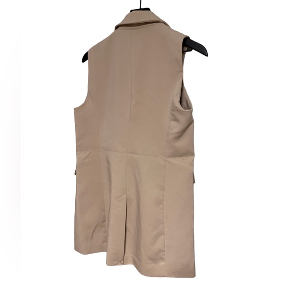 Joie open camel collared sleeveless blazer - Picture 2 of 11